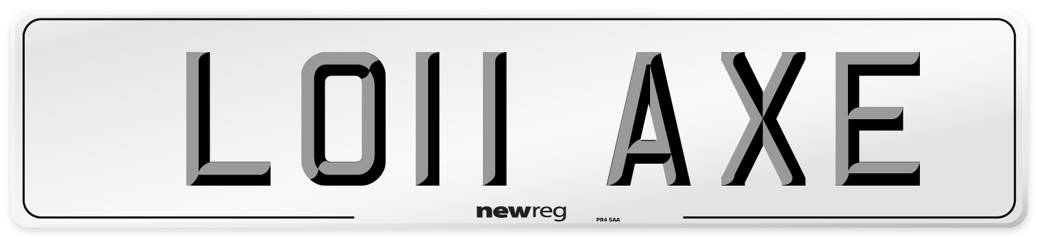 LO11 AXE Number Plate from New Reg